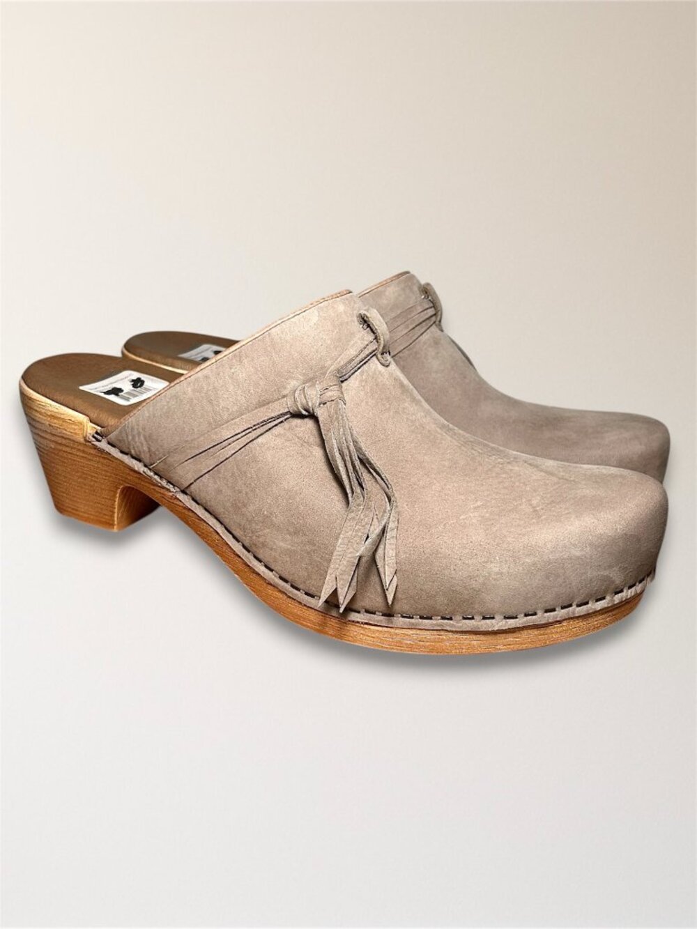 Dansko 42 Miriam Taupe Milled Nubuck Wooden Clogs Slip On‎ Comfort Nurse Shoes